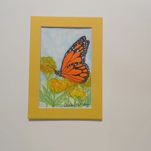 Watercolor Original Monarch Butterfly Painting